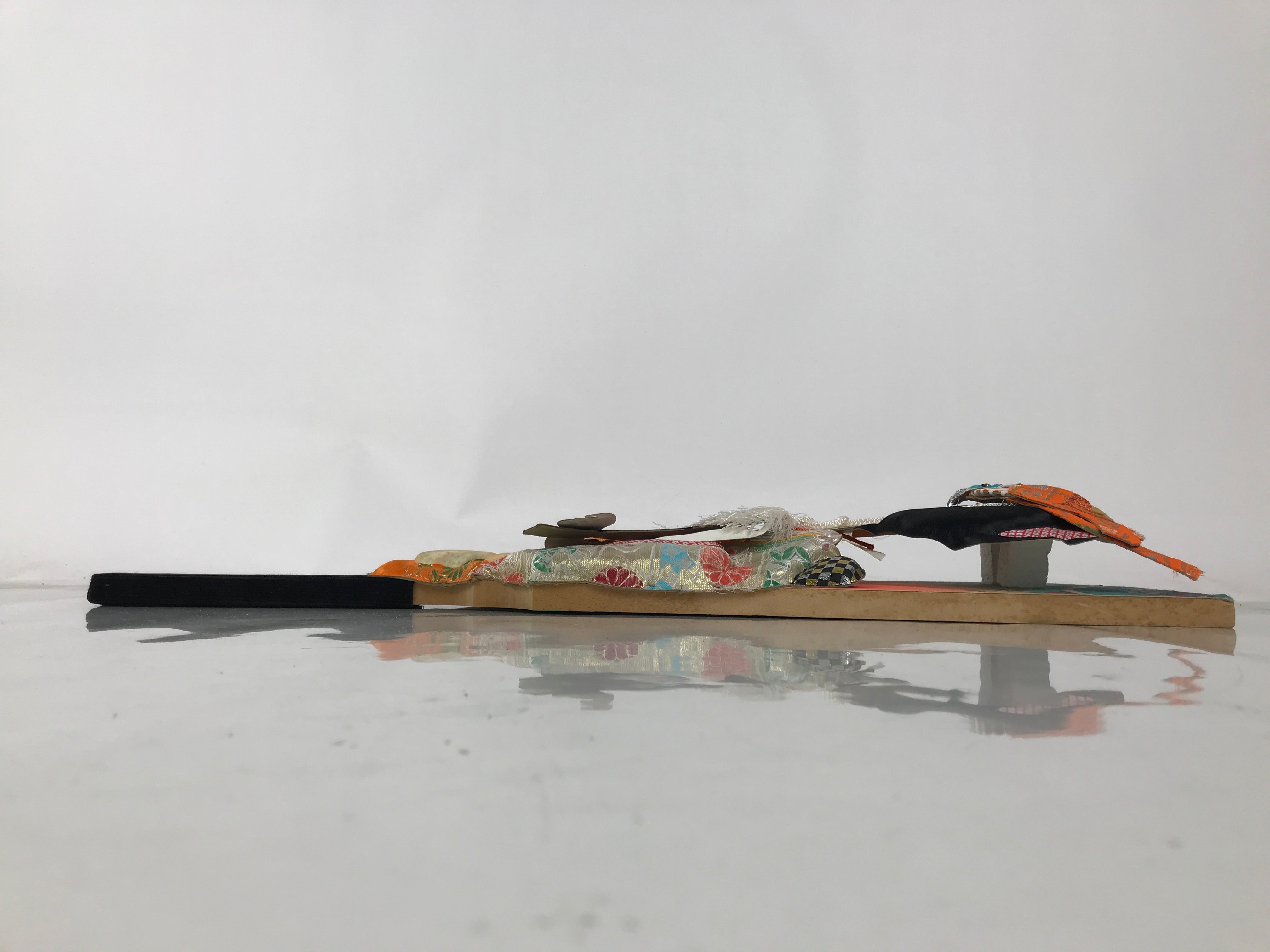 Japanese Decorative Wooden Paddle Hagoita Vtg Geisha Kimono New Years Game JK867