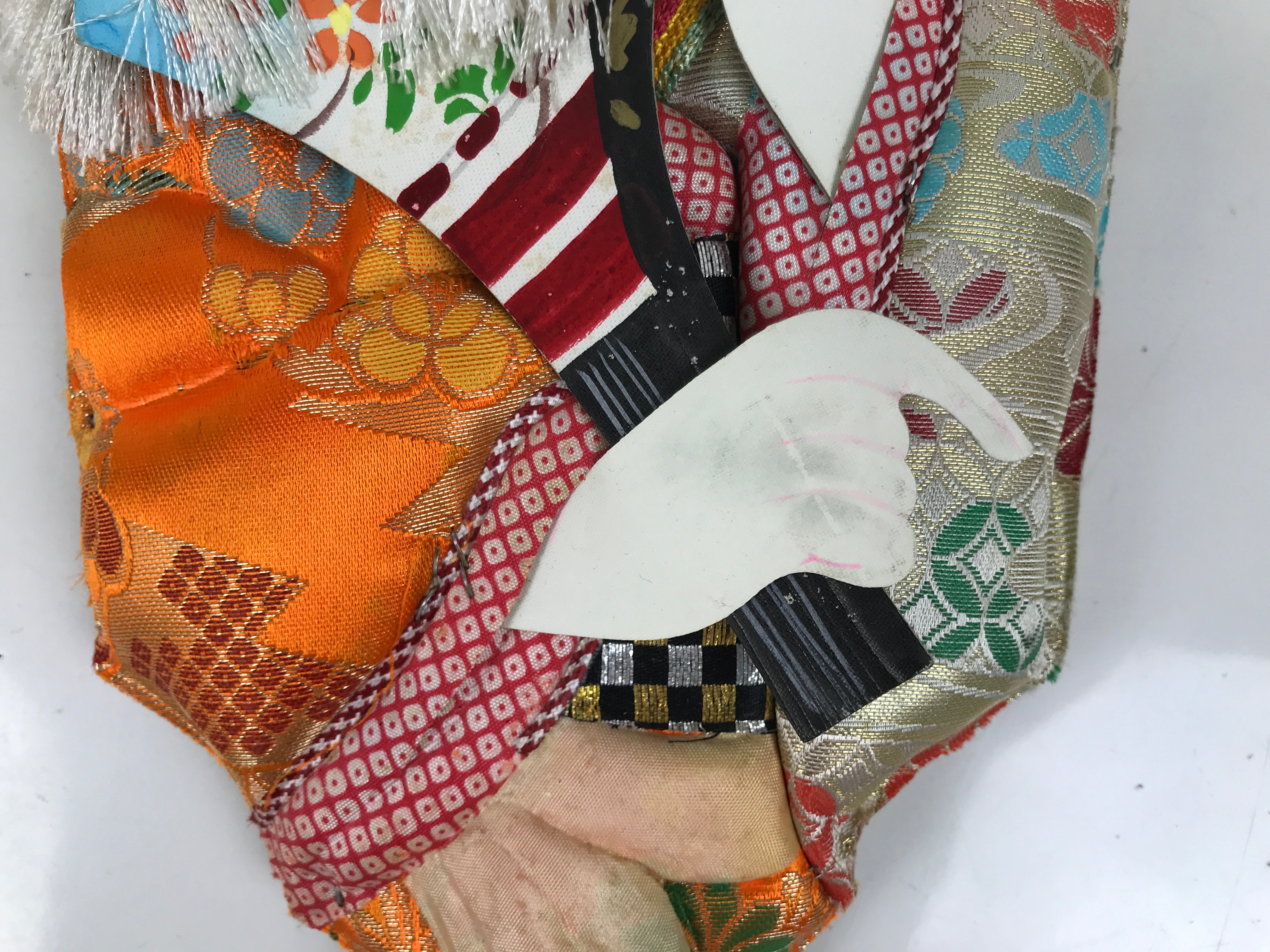 Japanese Decorative Wooden Paddle Hagoita Vtg Geisha Kimono New Years Game JK867