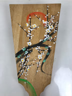 Japanese Decorative Wooden Paddle Hagoita Vtg Geisha Kimono New Years Game JK867