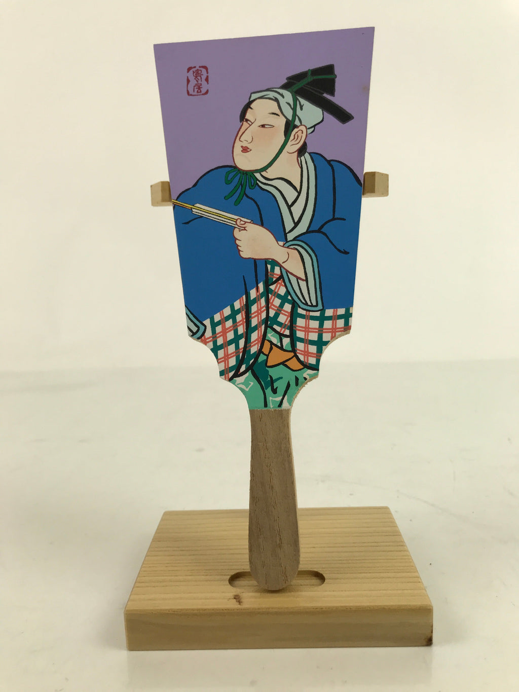 Japanese Decorative Wooden Paddle Hagoita Vtg Kabuki Kimono Edo JK745