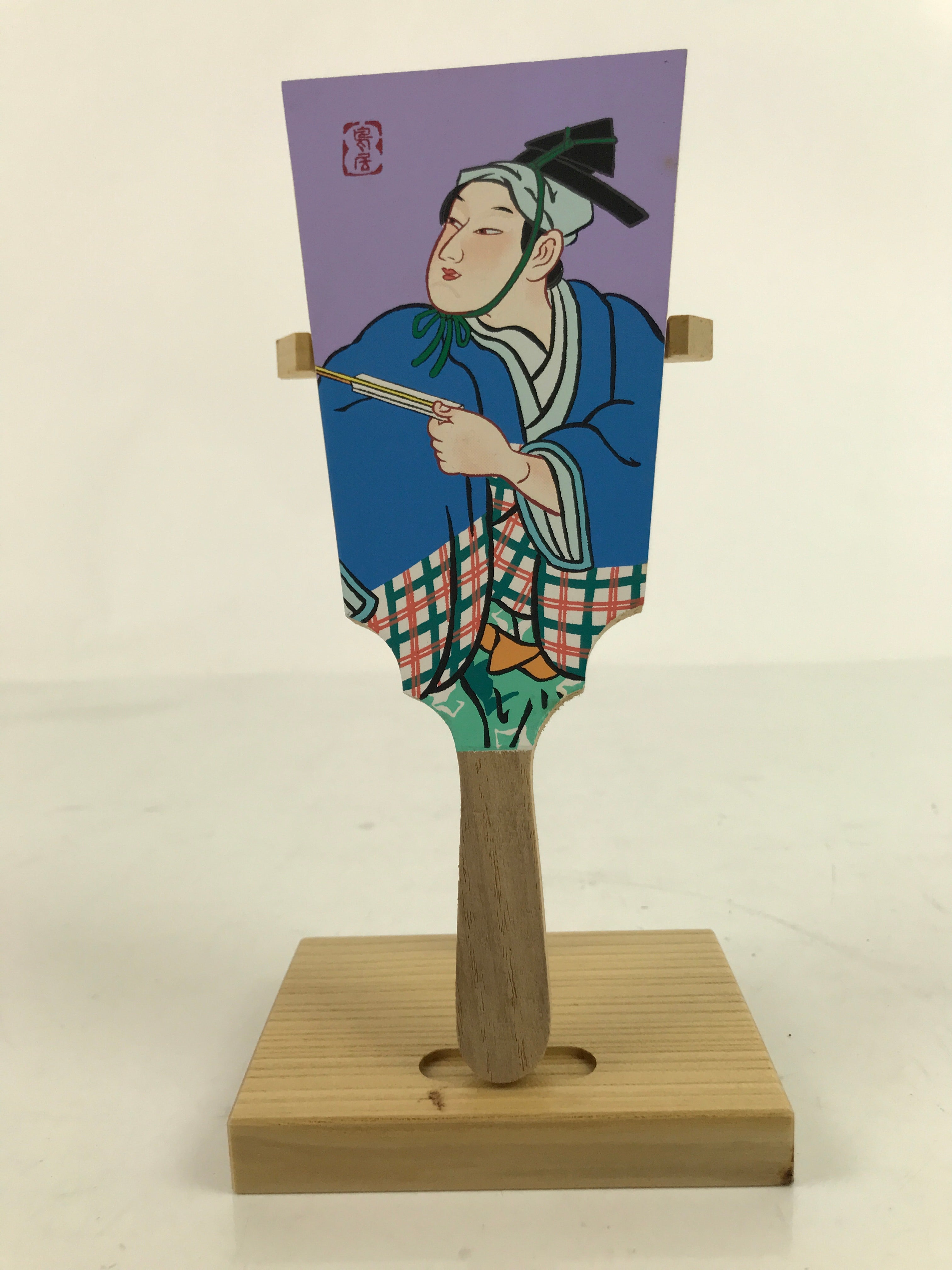 Japanese Decorative Wooden Paddle Hagoita Vtg Kabuki Kimono Edo JK745
