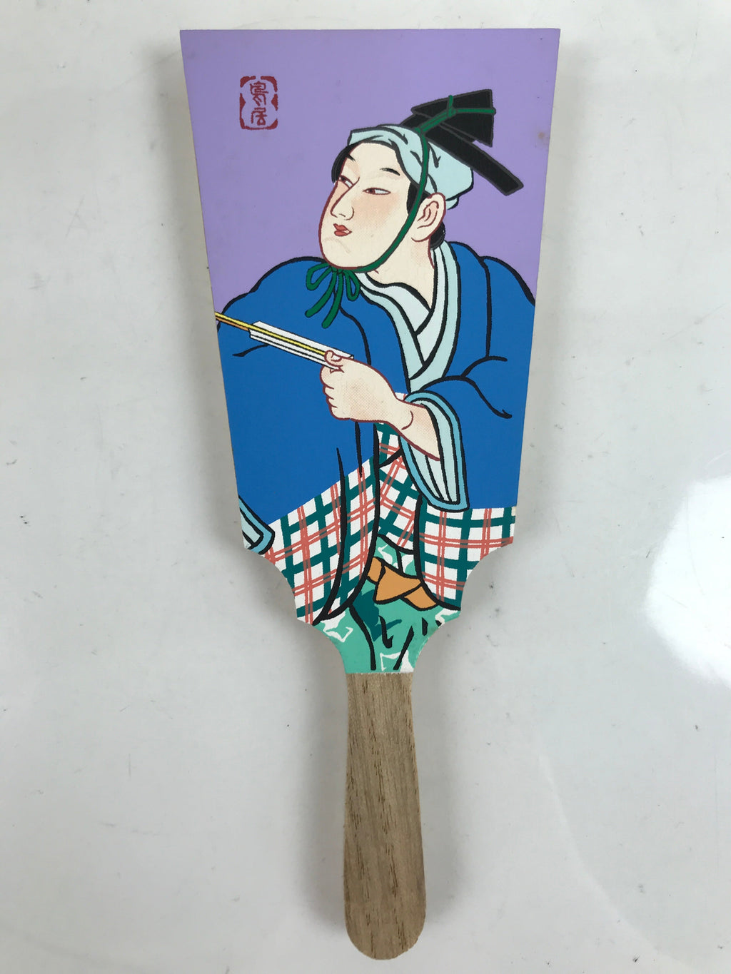 Japanese Decorative Wooden Paddle Hagoita Vtg Kabuki Kimono Edo JK745