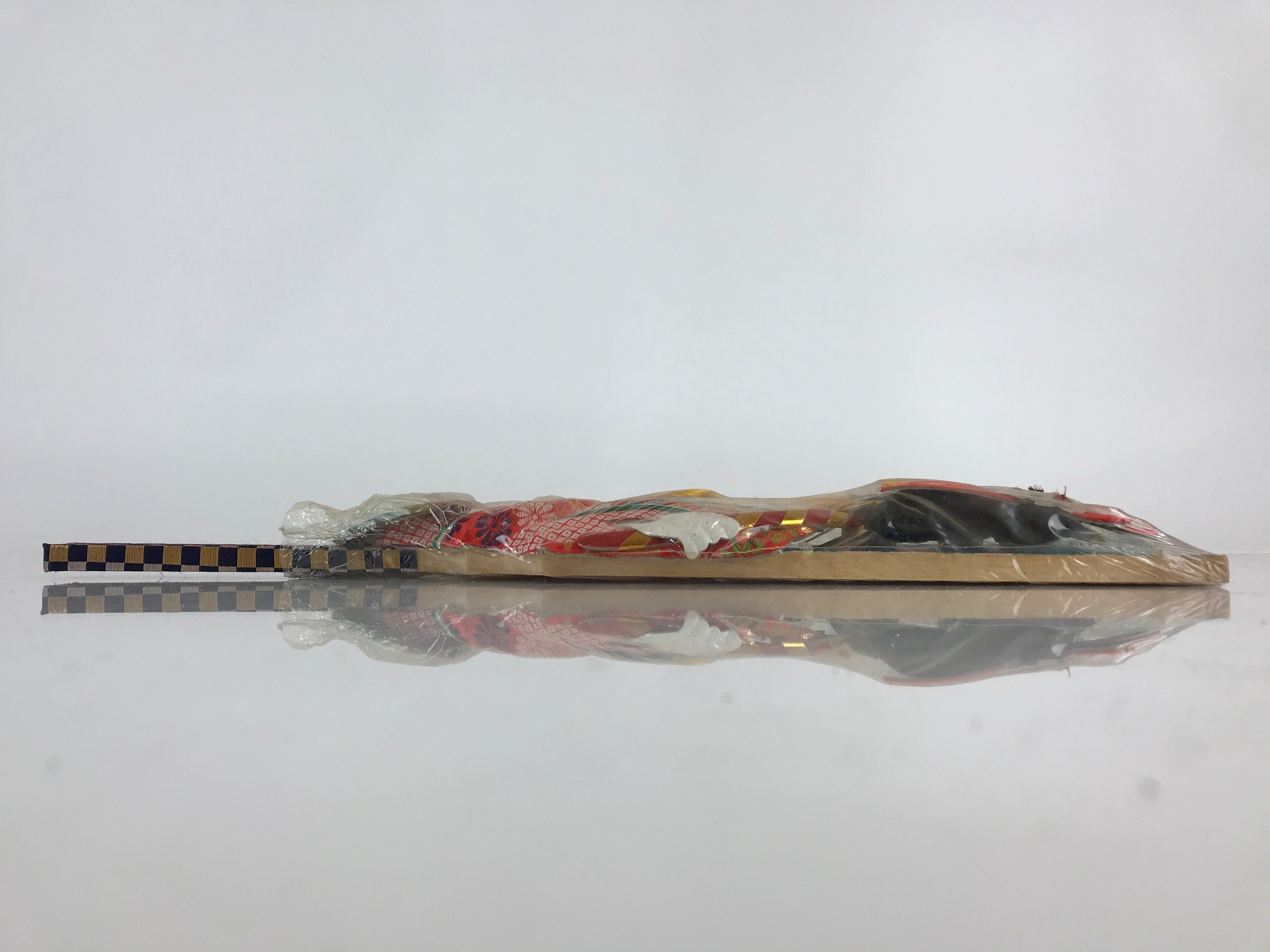 Japanese Decorative Wooden Paddle Hagoita Vtg Kimono Geisha New Years Day PX635