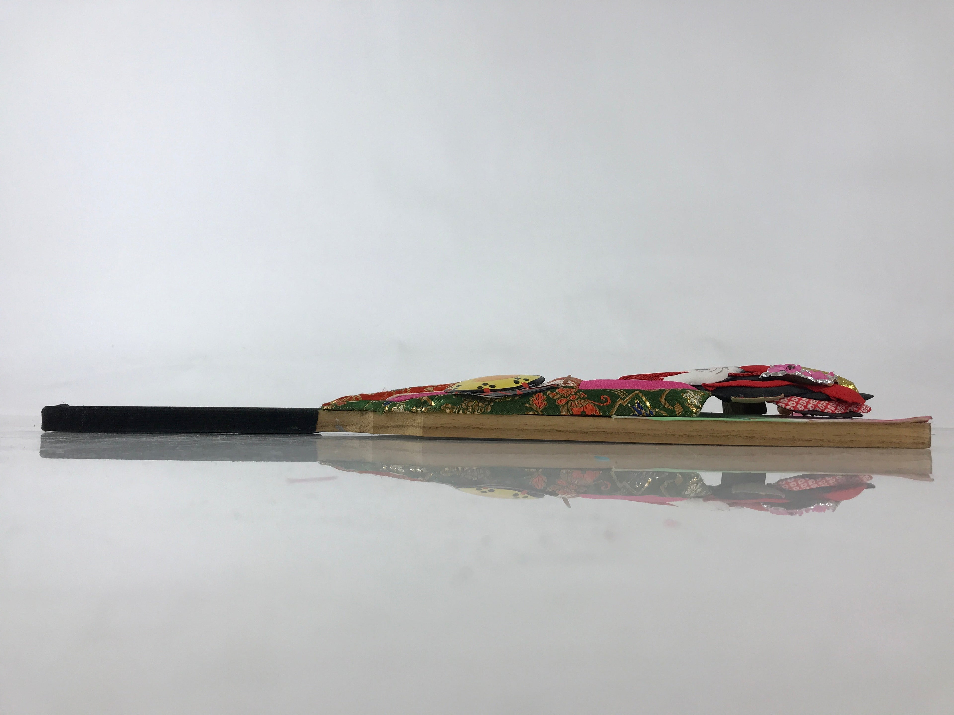 Japanese Decorative Wooden Paddle Hagoita Vtg Kimono Geisha New Years Play JK526