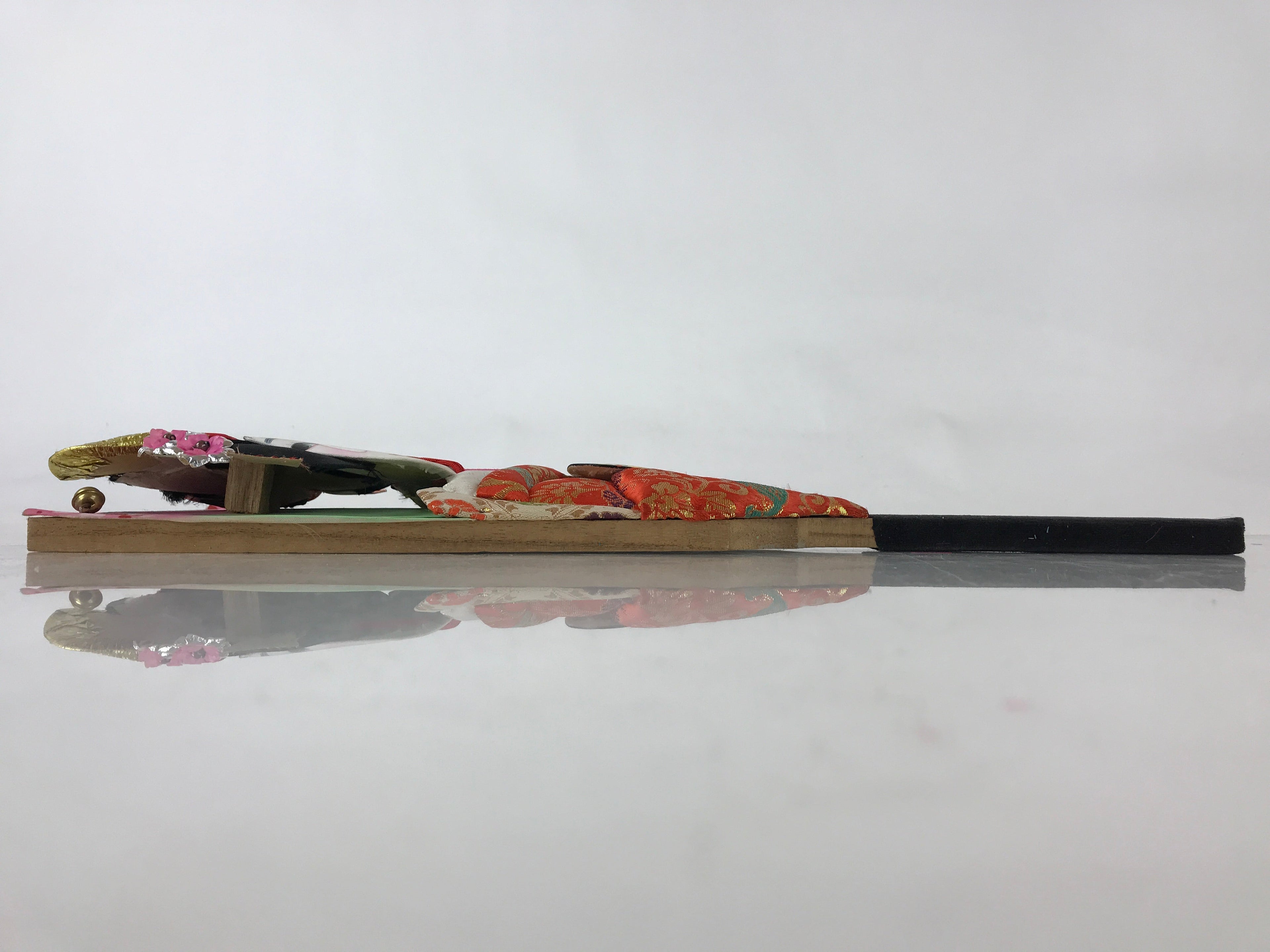 Japanese Decorative Wooden Paddle Hagoita Vtg Kimono Geisha New Years Play JK526