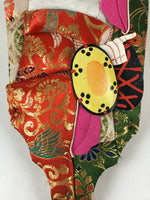 Japanese Decorative Wooden Paddle Hagoita Vtg Kimono Geisha New Years Play JK526