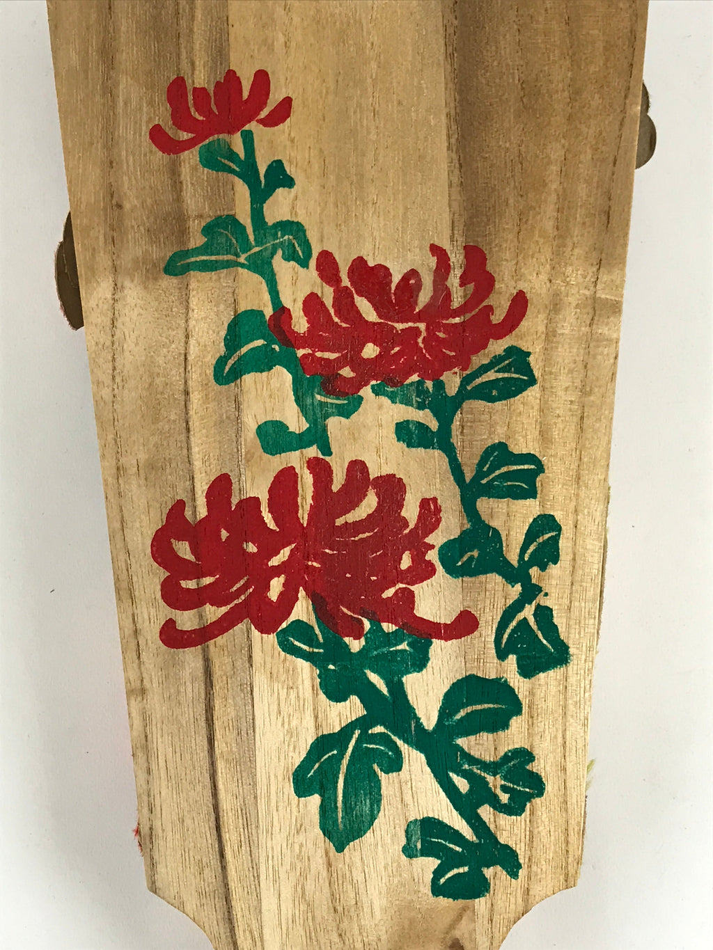 Japanese Decorative Wooden Paddle Hagoita Vtg Kimono Geisha New Years Play JK555