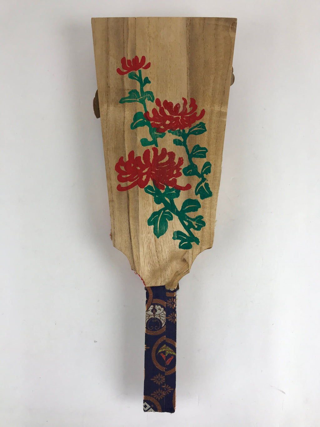 Japanese Decorative Wooden Paddle Hagoita Vtg Kimono Geisha New Years Play JK555