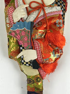 Japanese Decorative Wooden Paddle Hagoita Vtg Kimono Geisha New Years Play JK555