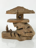 Japanese Decortive Stone Lantern Toro Vtg Okimono Statue Sculpture Brown ST83