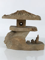 Japanese Decortive Stone Lantern Toro Vtg Okimono Statue Sculpture Brown ST83