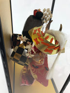 Japanese Doll Glass Case Display Vtg Ningyo Kimono Dancer Figurine BD907
