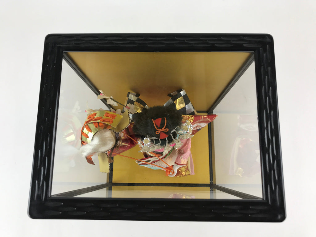 Japanese Doll Glass Case Display Vtg Ningyo Kimono Dancer Figurine BD907