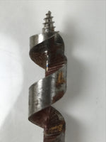 Japanese Drill Bit Woodworking Tool Vtg Carpentry Hole Screw Silver Brown T316