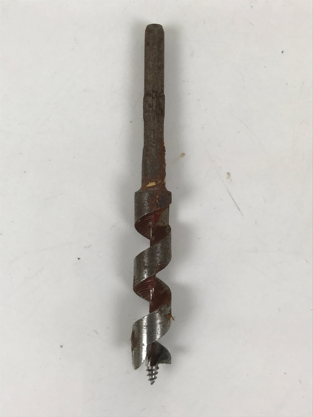 Japanese Drill Bit Woodworking Tool Vtg Carpentry Hole Screw Silver Brown T316