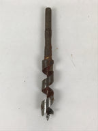 Japanese Drill Bit Woodworking Tool Vtg Carpentry Hole Screw Silver Brown T316