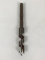 Japanese Drill Bit Woodworking Tool Vtg Carpentry Hole Screw Silver Brown T316
