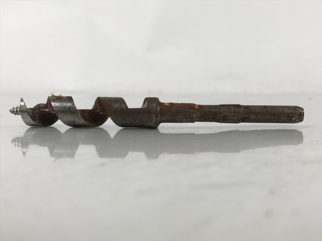 Japanese Drill Bit Woodworking Tool Vtg Carpentry Hole Screw Silver Brown T316