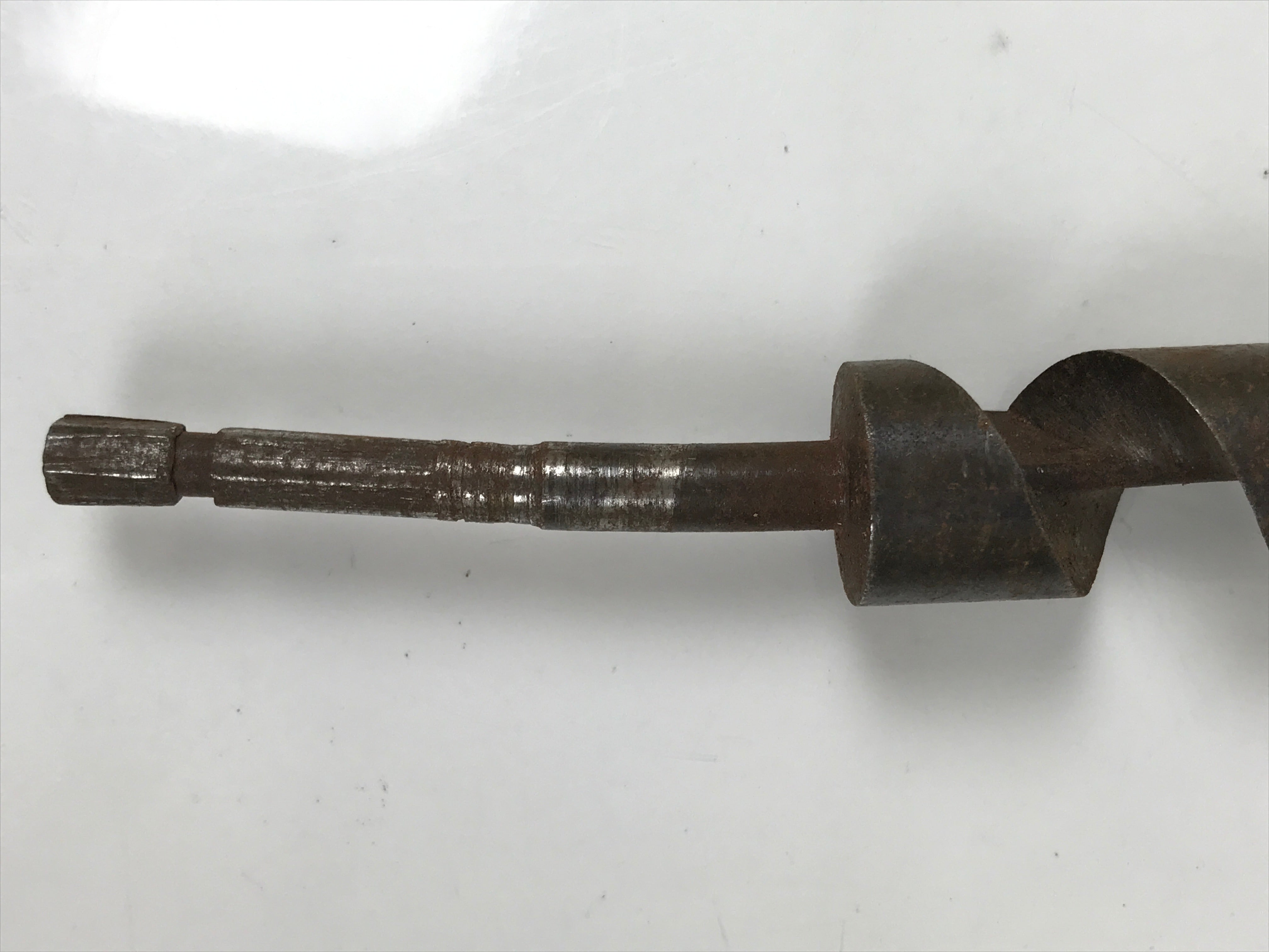 Japanese Drill Bit Woodworking Tool Vtg Carpentry Hole Screw Silver Brown T317