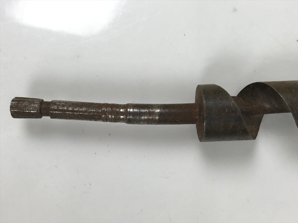 Japanese Drill Bit Woodworking Tool Vtg Carpentry Hole Screw Silver Brown T317