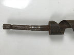 Japanese Drill Bit Woodworking Tool Vtg Carpentry Hole Screw Silver Brown T317