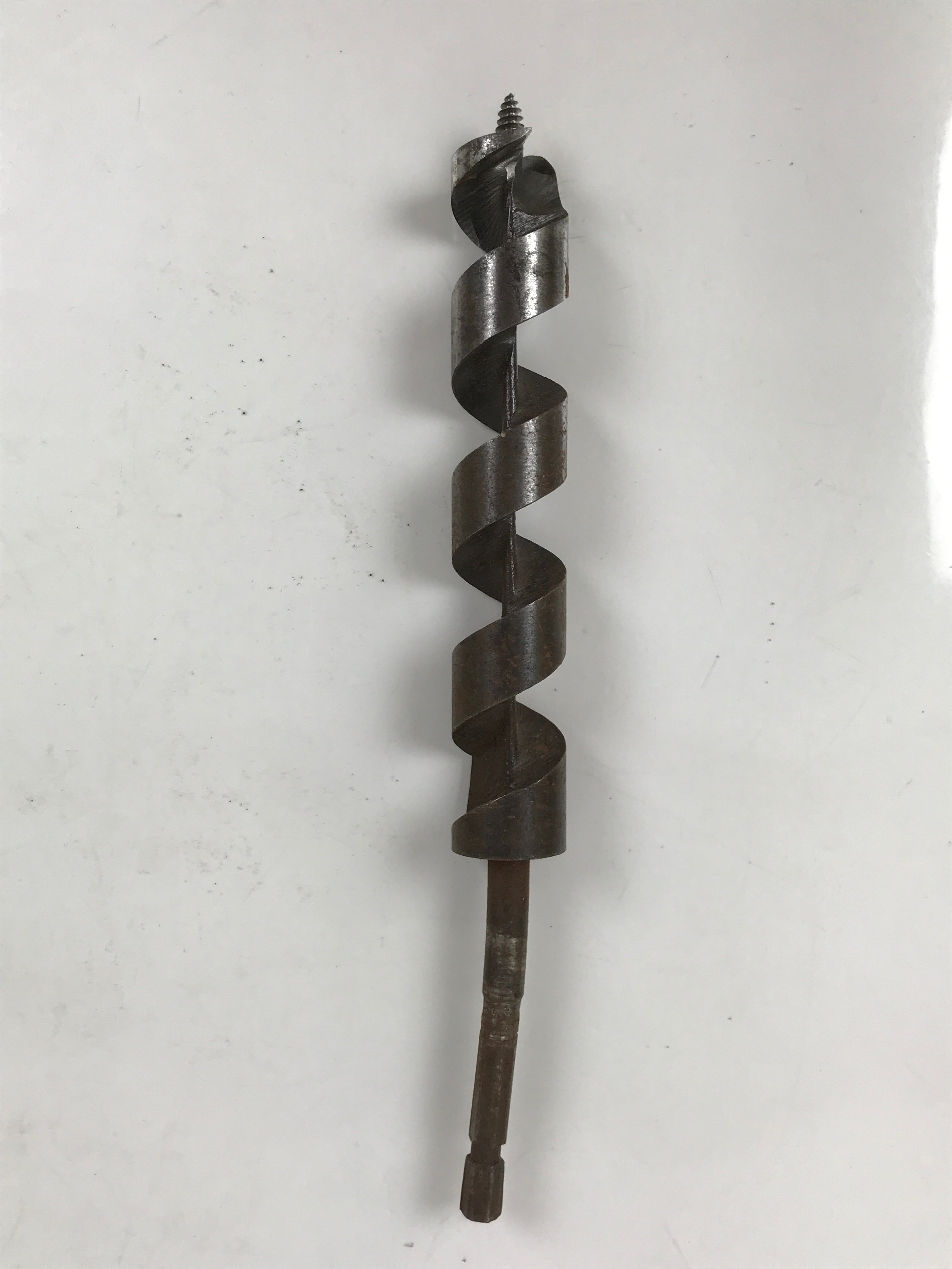 Japanese Drill Bit Woodworking Tool Vtg Carpentry Hole Screw Silver Brown T317