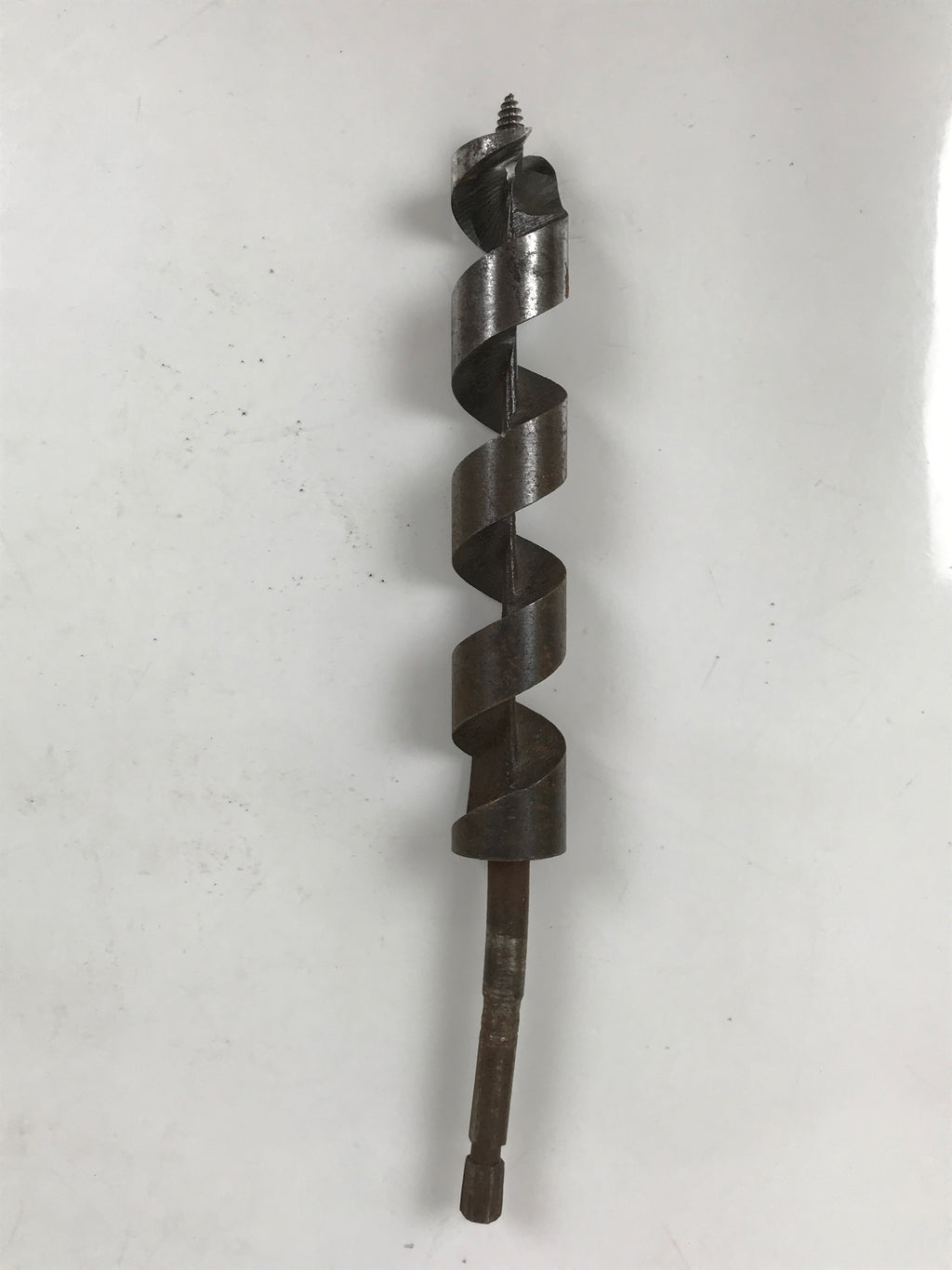 Japanese Drill Bit Woodworking Tool Vtg Carpentry Hole Screw Silver Brown T317