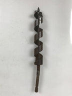 Japanese Drill Bit Woodworking Tool Vtg Carpentry Hole Screw Silver Brown T317