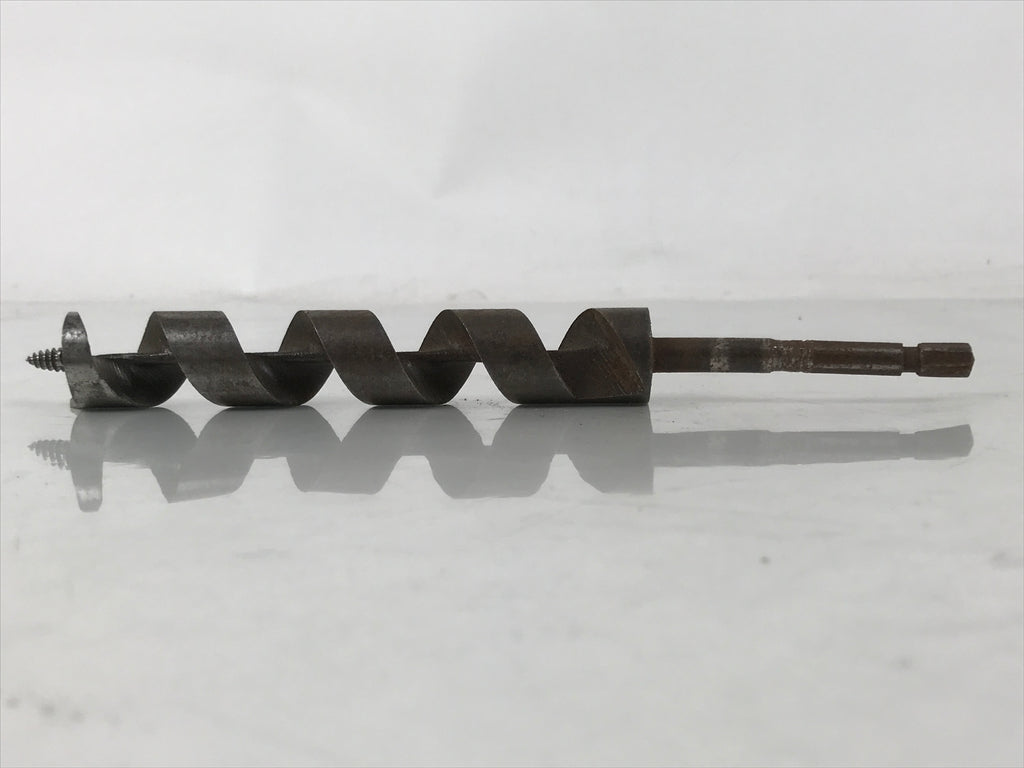 Japanese Drill Bit Woodworking Tool Vtg Carpentry Hole Screw Silver Brown T317