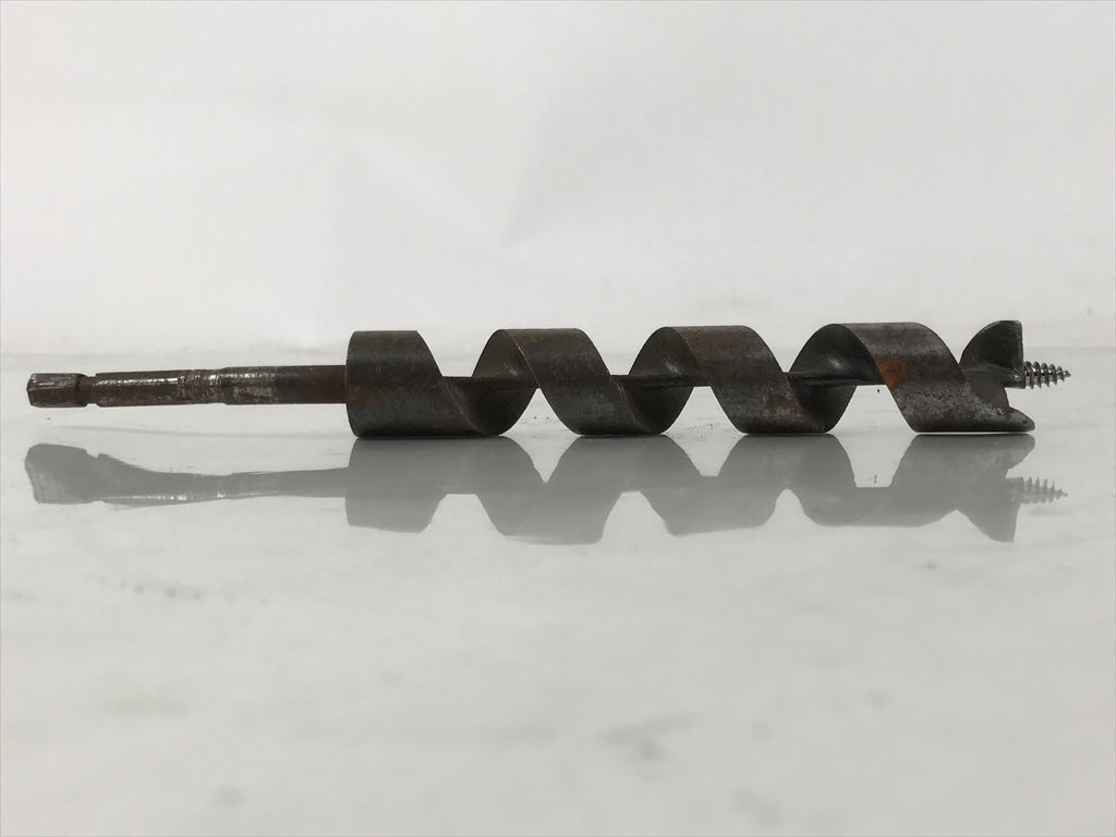 Japanese Drill Bit Woodworking Tool Vtg Carpentry Hole Screw Silver Brown T317