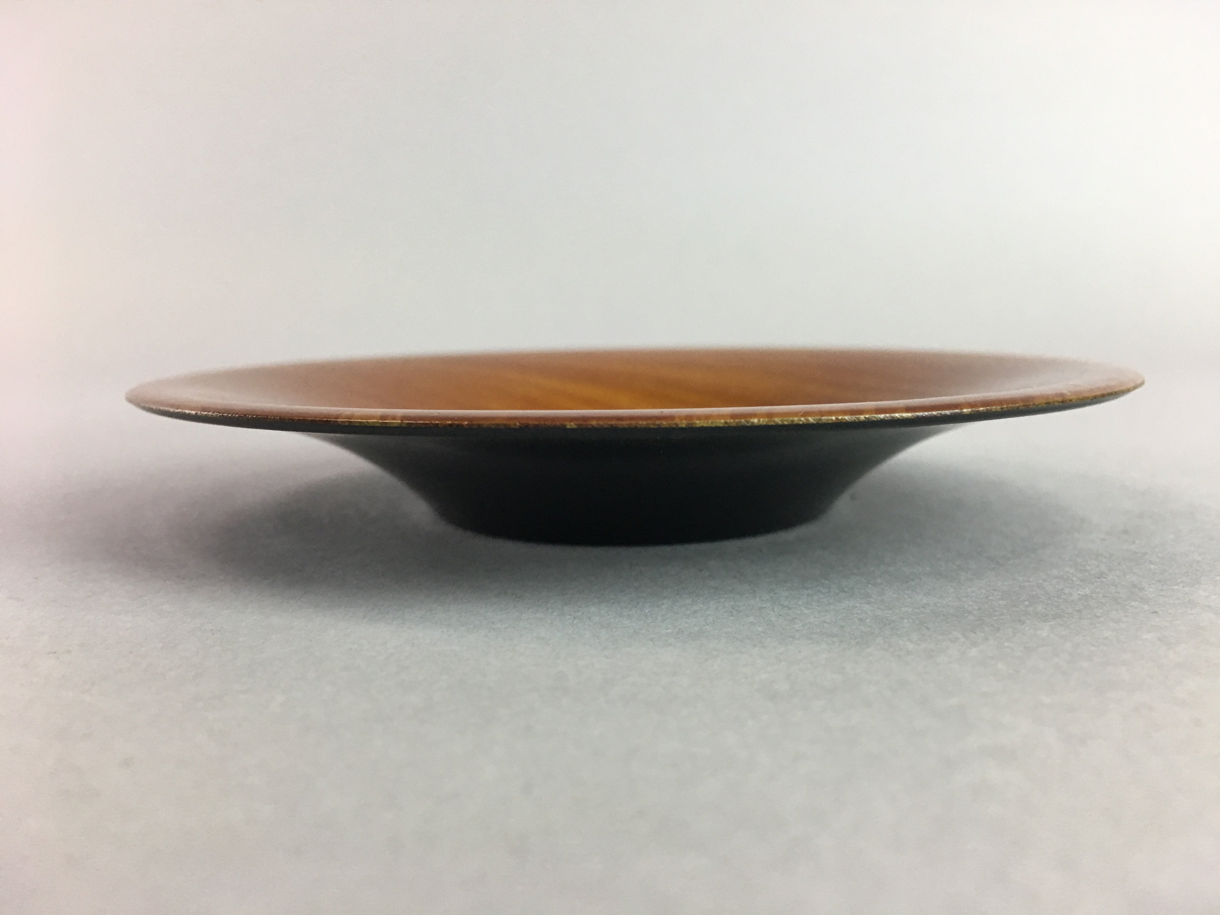 Japanese Drink Saucer Vtg Chataku Coaster Brown Replica Resin Lacquerware QT48