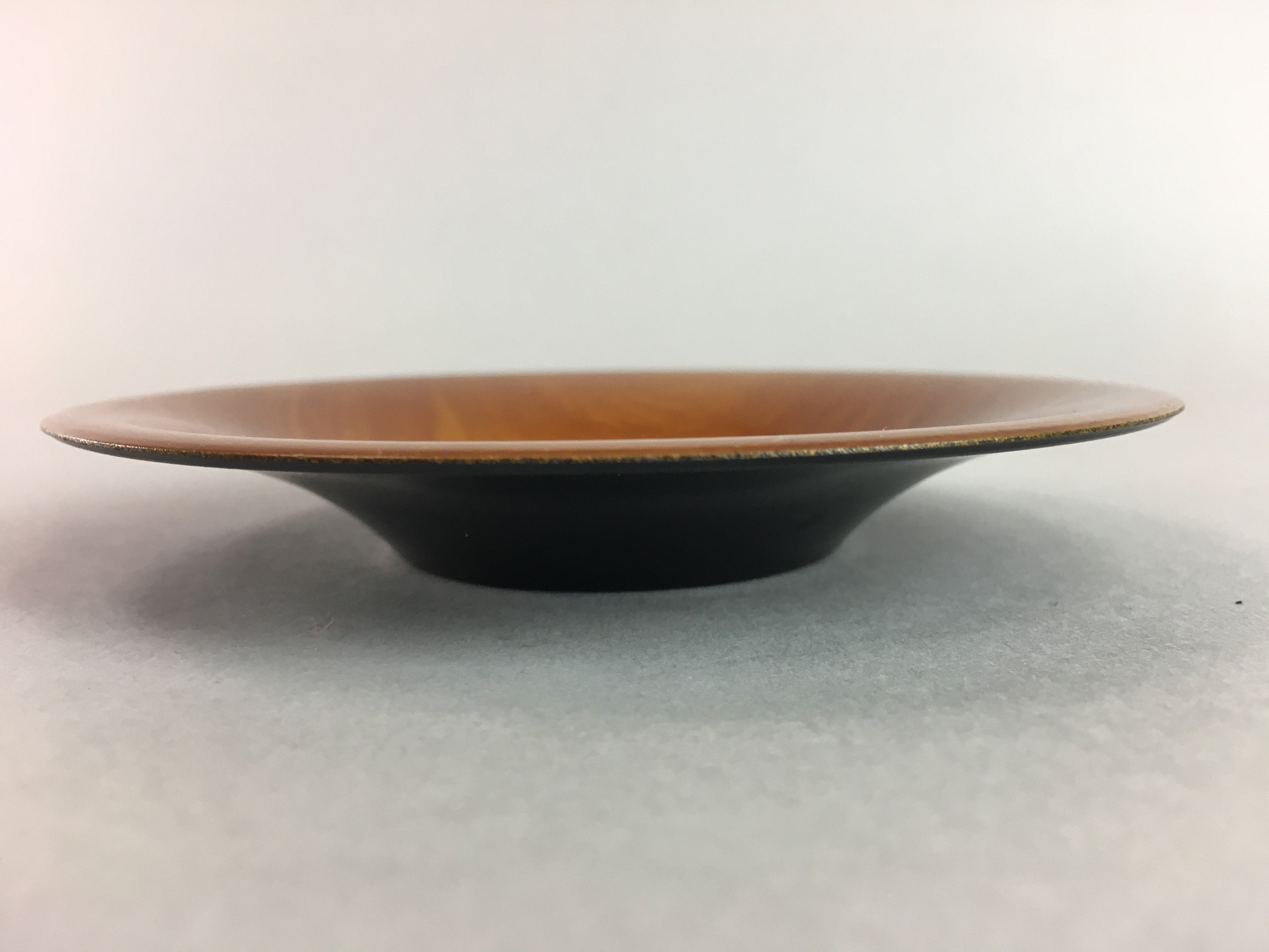 Japanese Drink Saucer Vtg Chataku Coaster Brown Replica Resin Lacquerware QT48