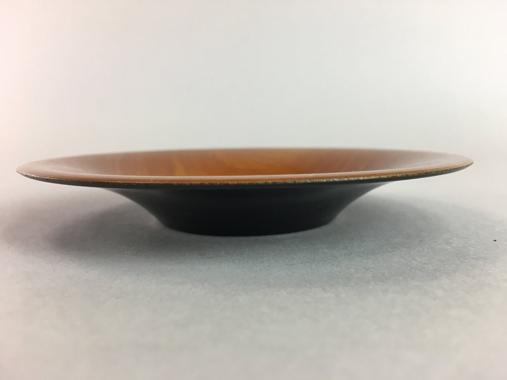 Japanese Drink Saucer Vtg Chataku Coaster Brown Replica Resin Lacquerware QT48