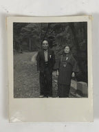 Japanese Elderly Couple Portrait Photograph Daily Life Kimono Black White PH259