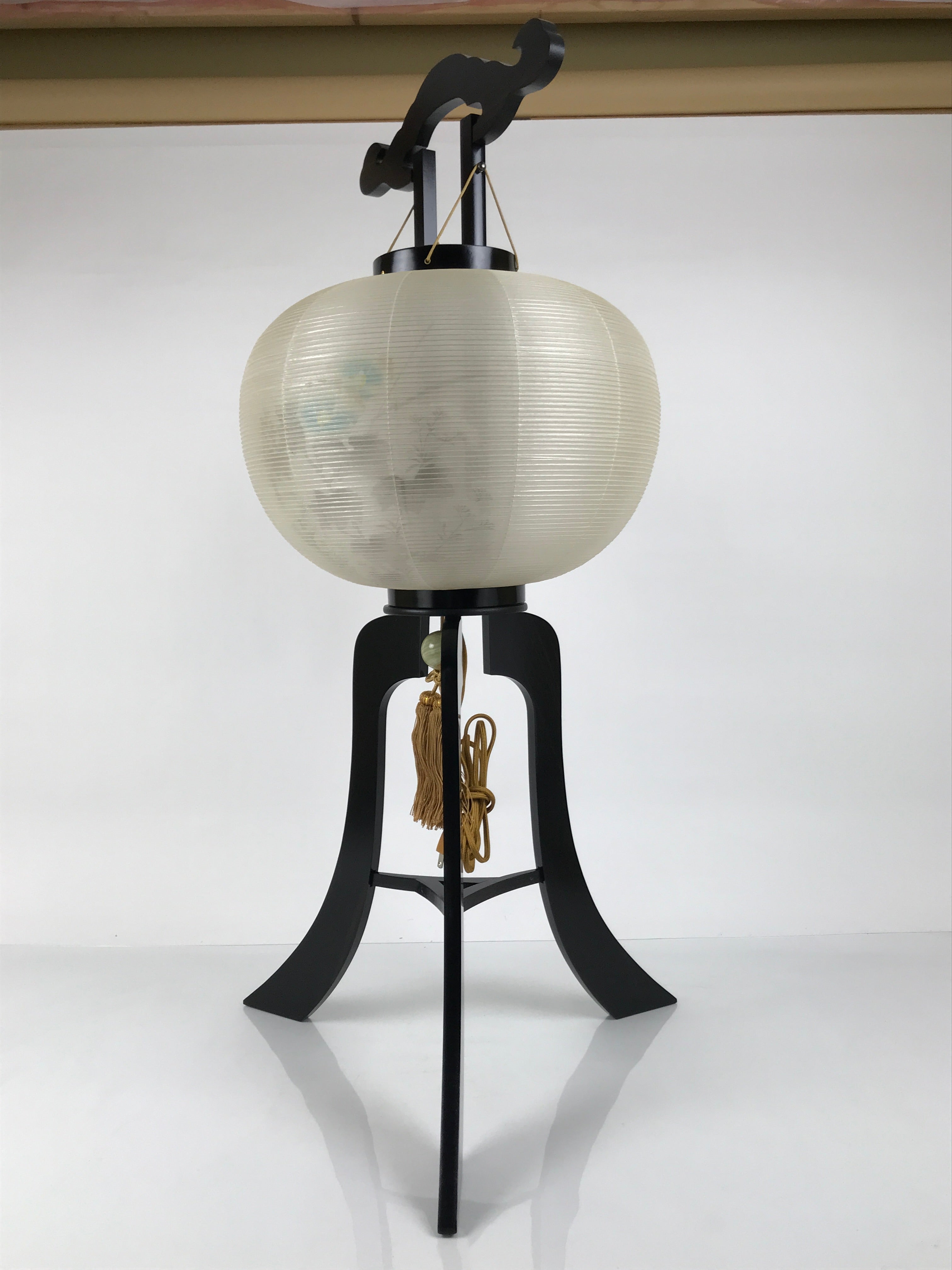 Japanese Electric Gifu Lantern 3 Legs Stand Vtg Obon Autumn Flowers Decor LT109