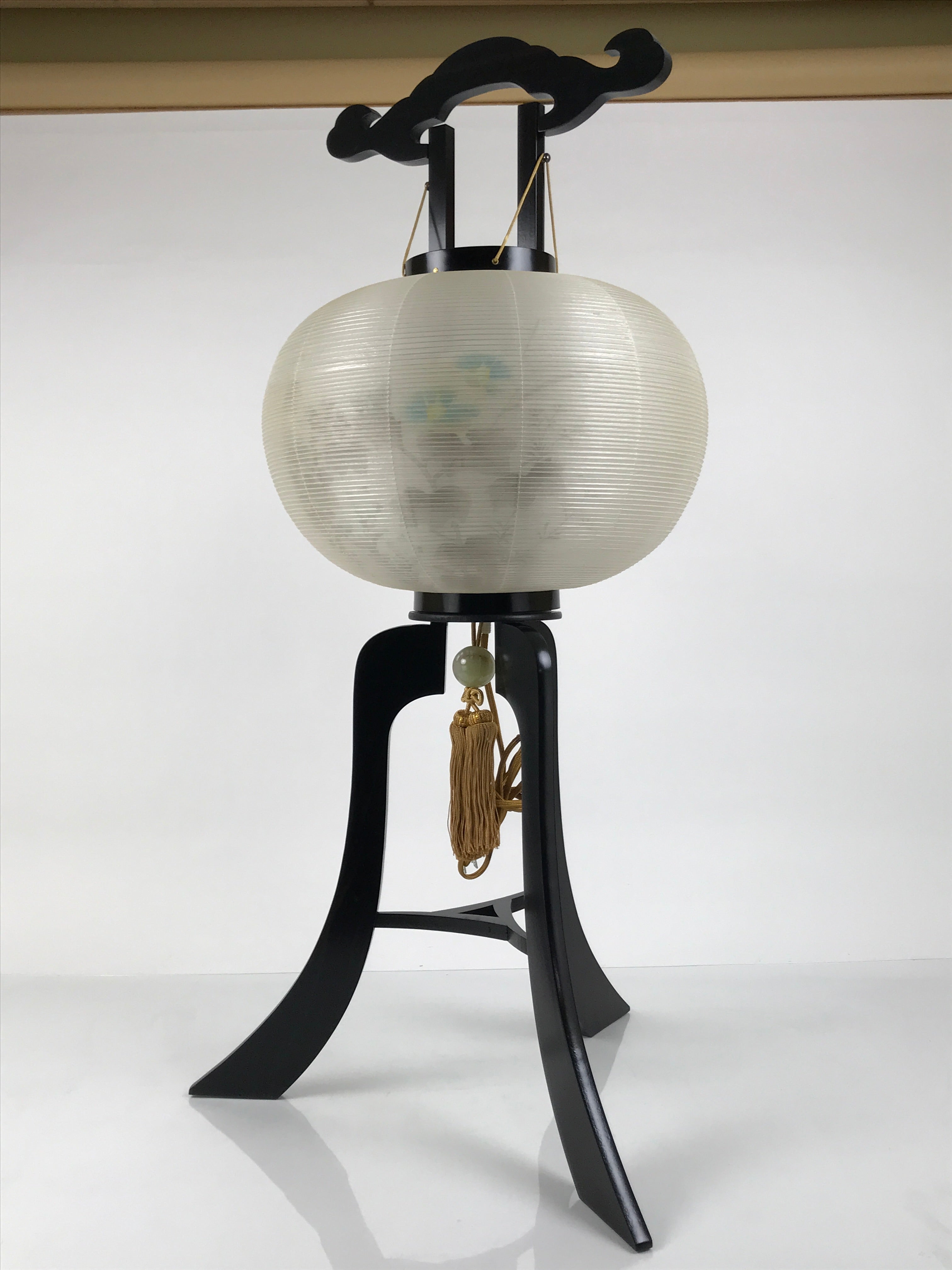 Japanese Electric Gifu Lantern 3 Legs Stand Vtg Obon Autumn Flowers Decor LT110