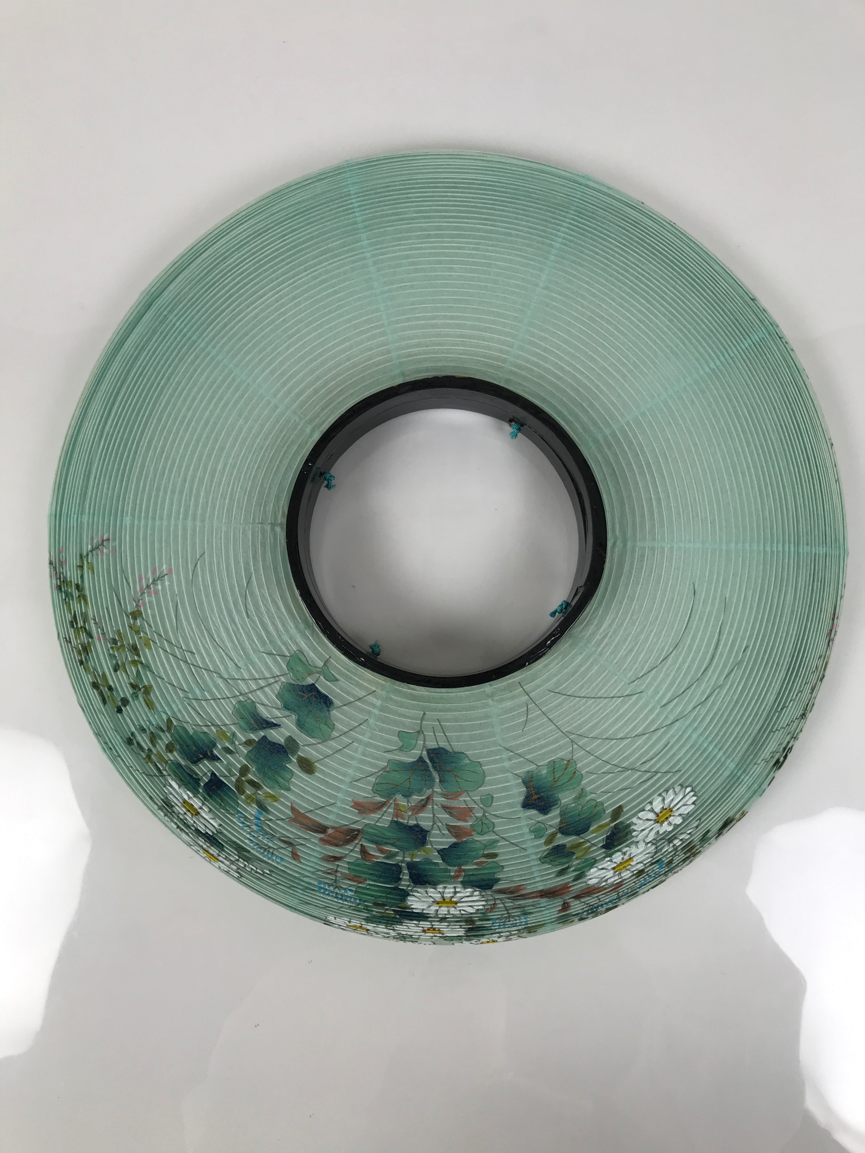 Japanese Electric Gifu Lantern 3 Legs Stand Vtg Obon Flowers Green Decor LT111