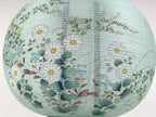Japanese Electric Gifu Lantern 3 Legs Stand Vtg Obon Flowers Green Decor LT111