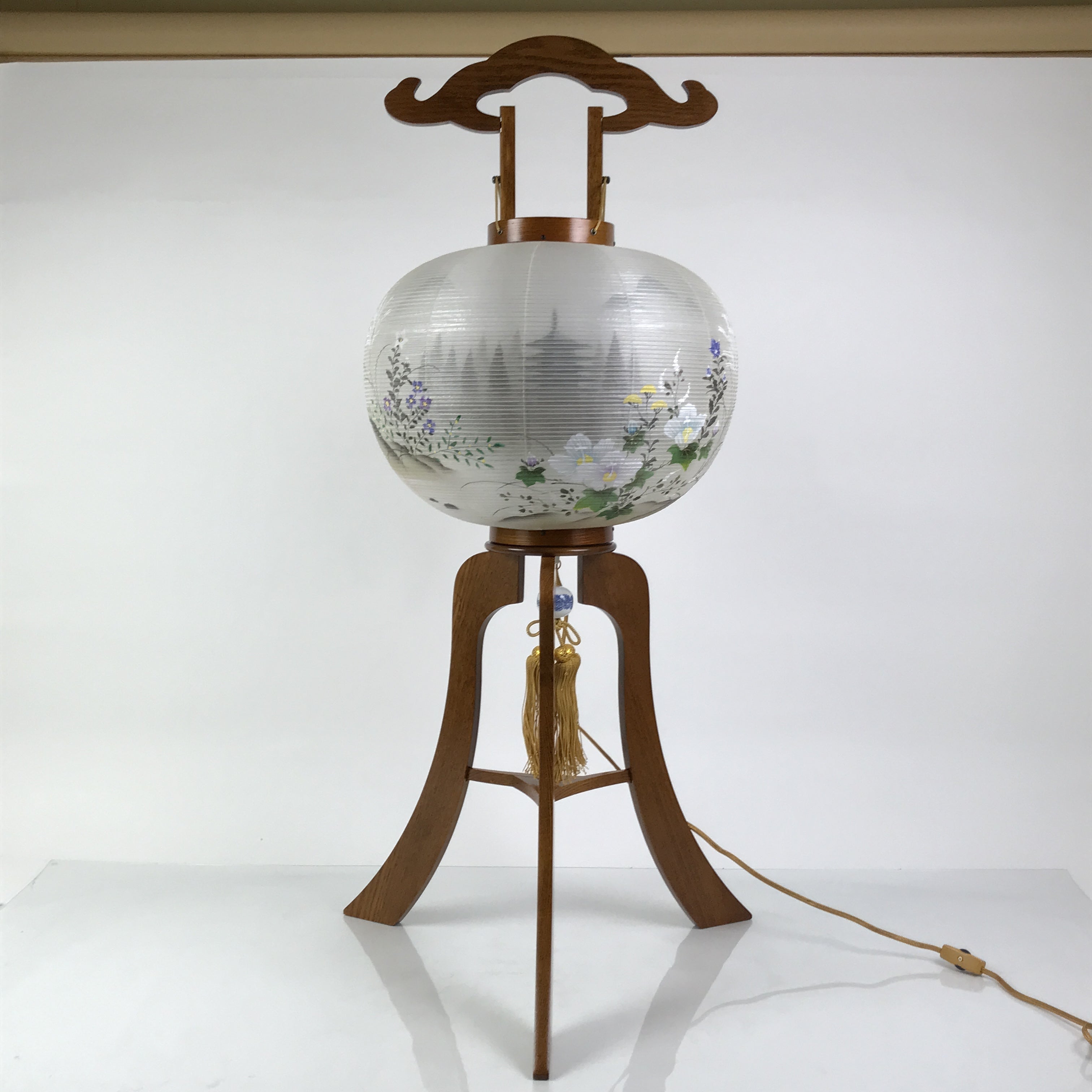 Japanese Electric Gifu Lantern 3 Legs Stand Vtg Obon Flowers Pagoda Decor LT100