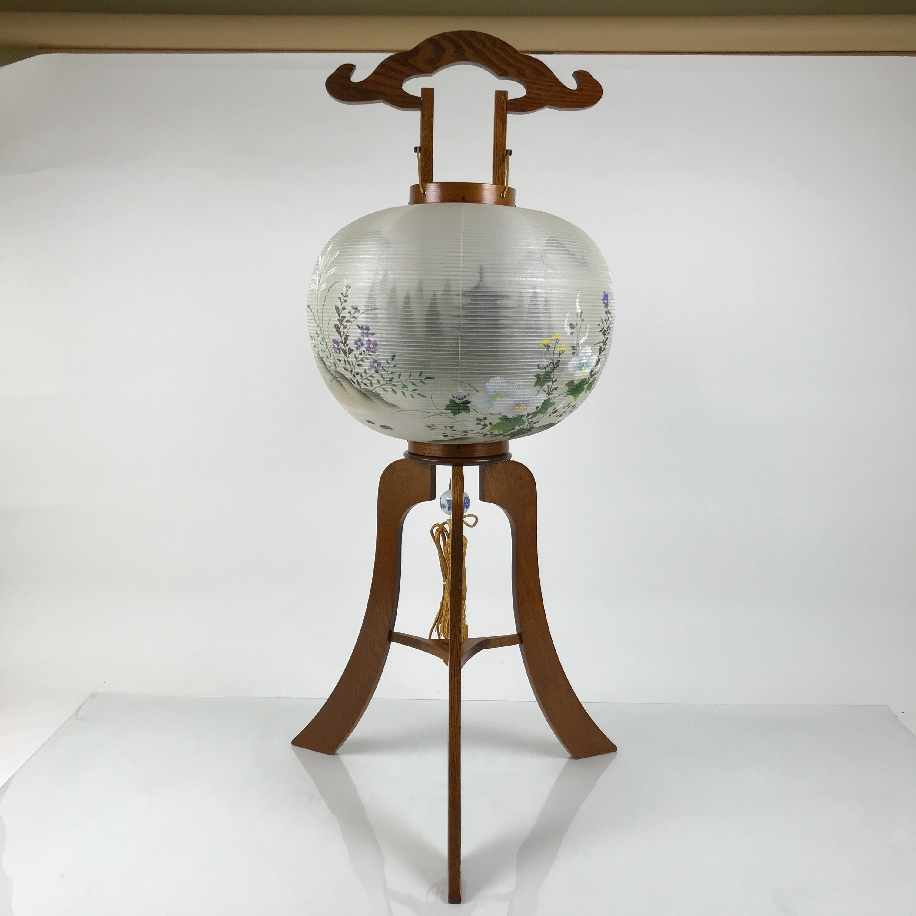 Japanese Electric Gifu Lantern 3 Legs Stand Vtg Obon Flowers Pagoda Decor LT112
