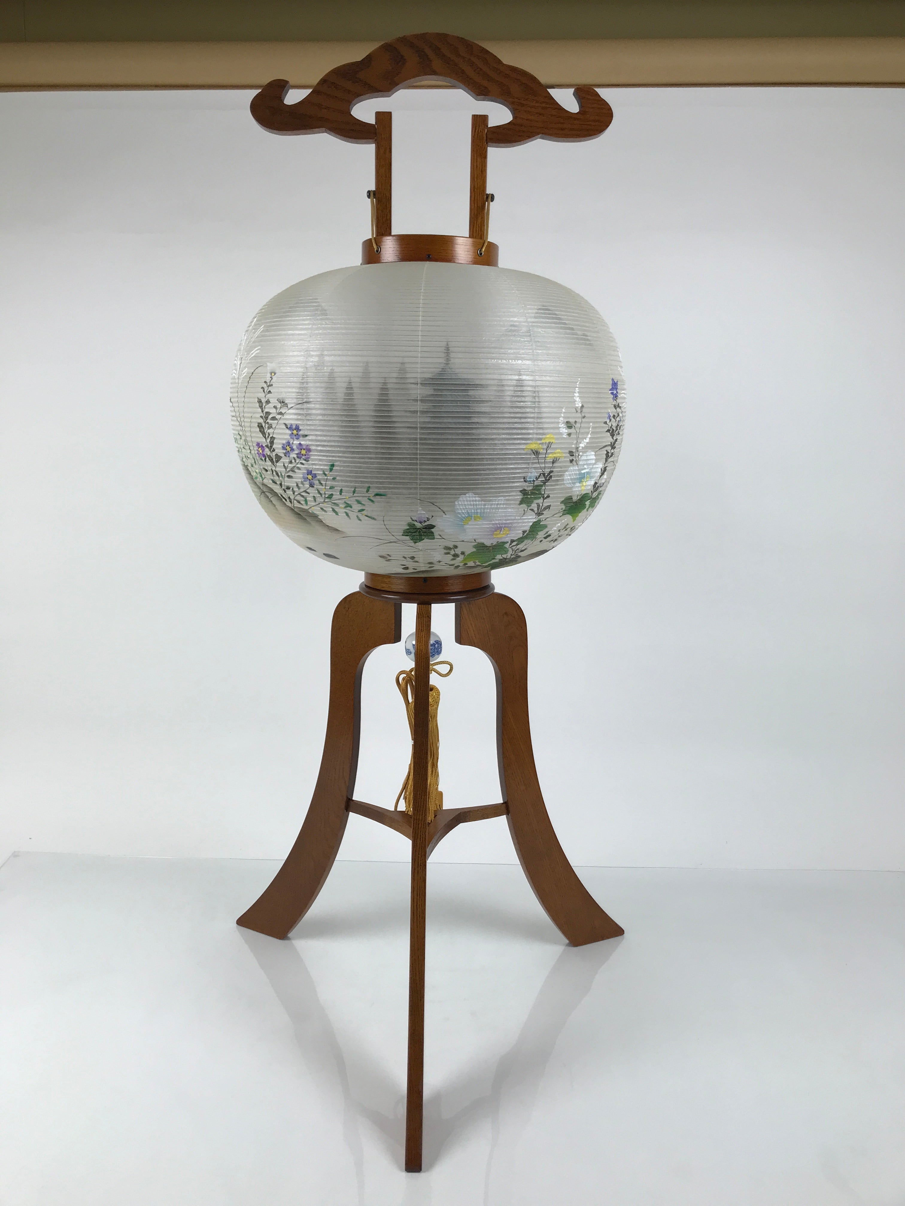 Japanese Electric Gifu Lantern 3 Legs Stand Vtg Obon Flowers Pagoda Decor LT112