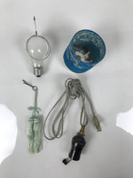 Japanese Electric Gifu Lantern 3 Legs Stand Vtg Obon Flowers Pierced White LT96