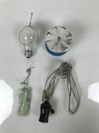 Japanese Electric Gifu Lantern 3 Legs Stand Vtg Obon Flowers Pierced White LT96