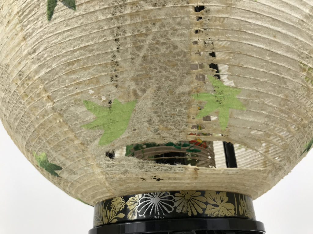 Japanese Electric Gifu Lantern 3 Legs Stand Vtg Obon Green Leaves Decor LT98