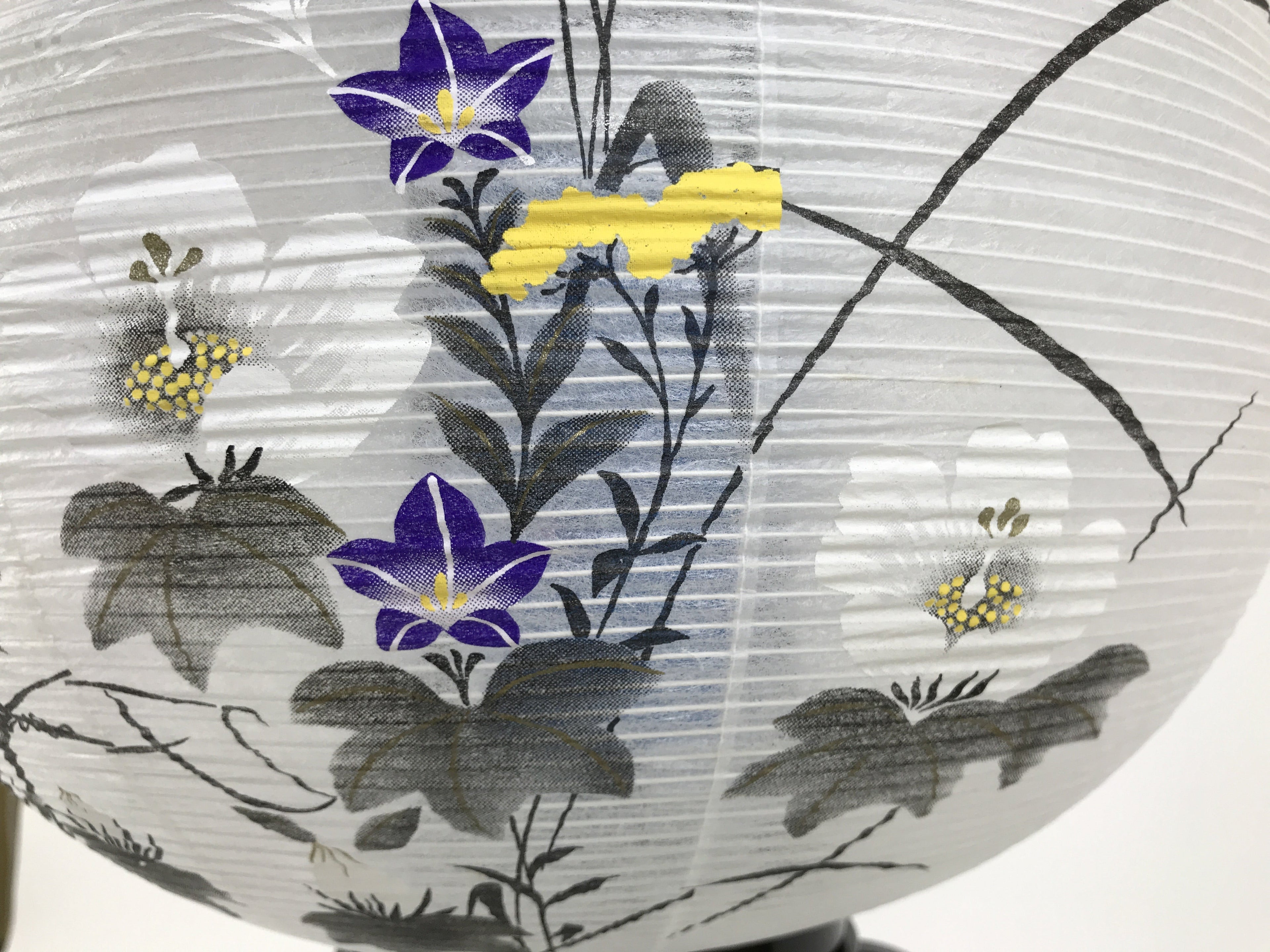 Japanese Electric Gifu Lantern 3 Legs Stand Vtg Obon Hibiscus Flowers Decor LT99