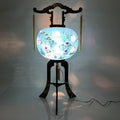 Japanese Electric Gifu Lantern 3 Legs Stand Vtg Obon Hibiscus Flowers Decor LT99