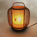 Japanese Electric Lantern Desk Lamp Vtg Paper Washi Bamboo Gifu LT62