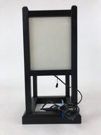 Japanese Electric Lantern Floor Lamp Vtg Table Lamp Wood Frame Resin Panel LT66