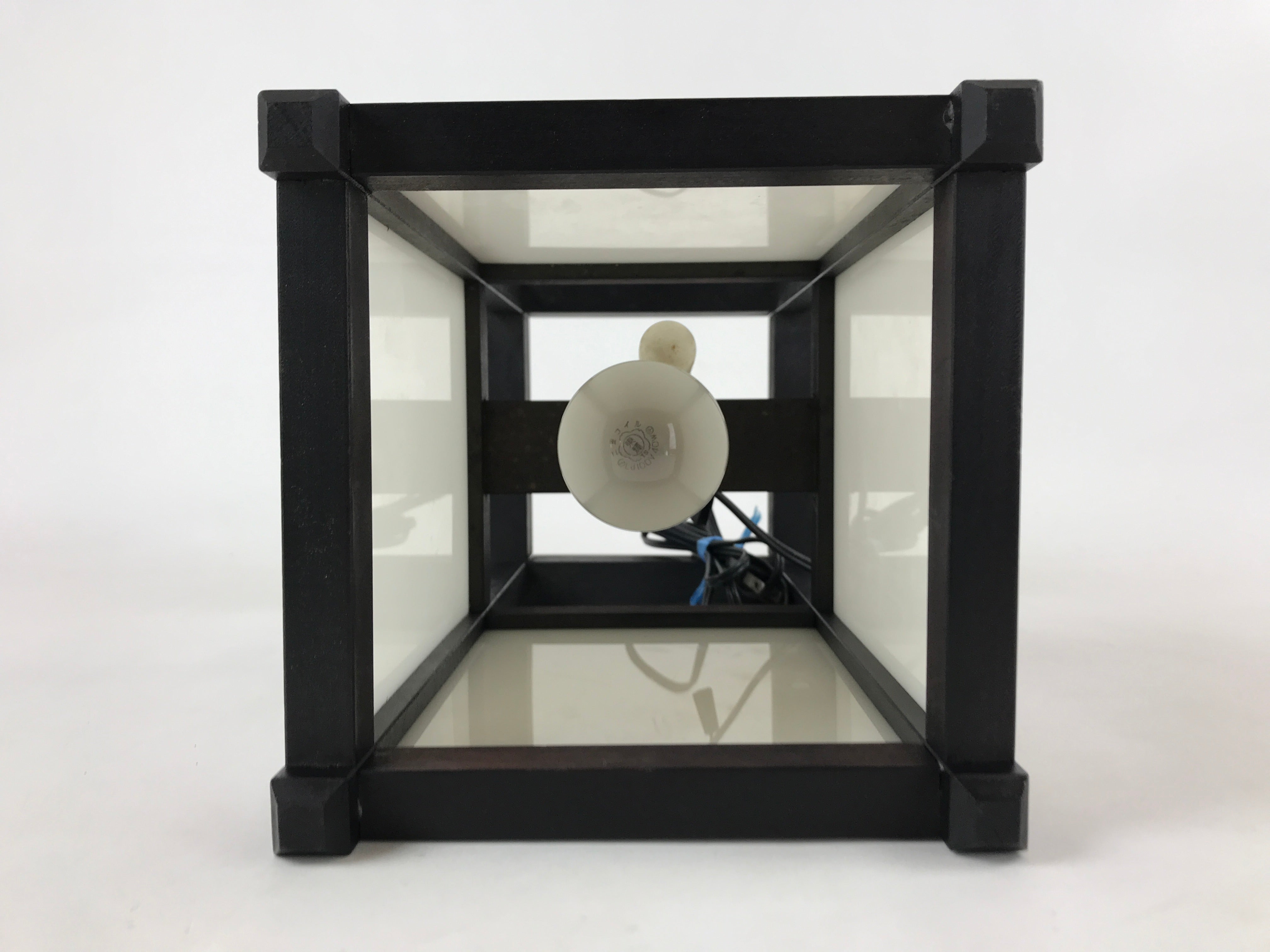 Japanese Electric Lantern Floor Lamp Vtg Table Lamp Wood Frame Resin Panel LT66