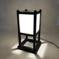 Japanese Electric Lantern Floor Lamp Vtg Table Lamp Wood Frame Resin Panel LT66